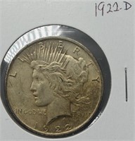 Silver U.S. Peace 1 Dollar 1922 G