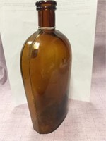 Brown Glass Banded Flask