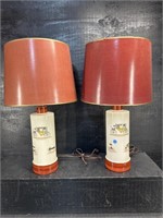PR OF PORCELAIN CARRIAGE LAMPS