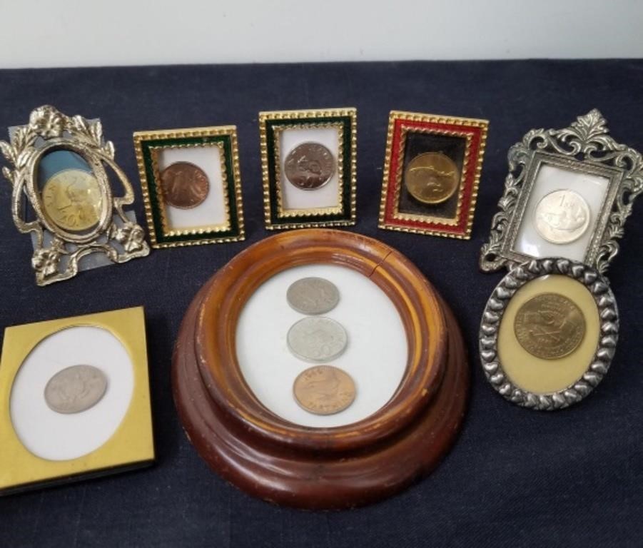 Group of miniature framed foreign collectors