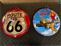 Pair of 16” Metal Mancave Buttons