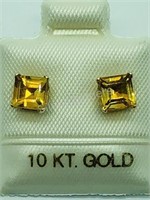 10K Yellow Gold, Citrine Earrings