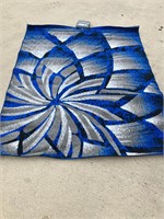 BLUE/ WHITE AREA RUG- 5.3" X 6.9"