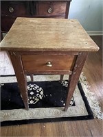 ANTIQUE PRIMITIVE SIDE TABLE WITH DRAWER