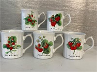 Vintage 1970s Virginia Meadow Strawberry mugs