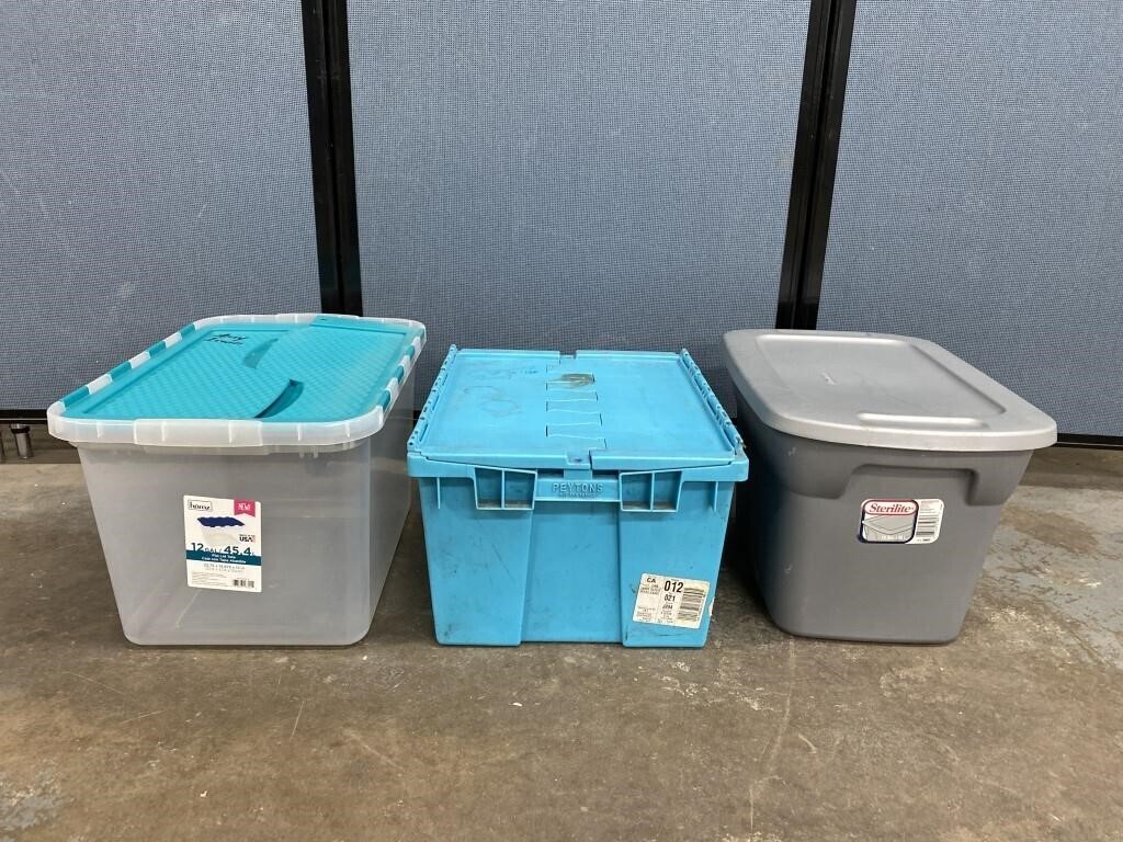 3 Various Size/Style Storage Totes