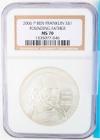 Coin 2006 Ben Franklin $ NGC MS70