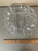 Cut Glass Divided Egg Platter