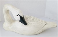 Vintage Hand Crafted Wooden Swan Decoy #3