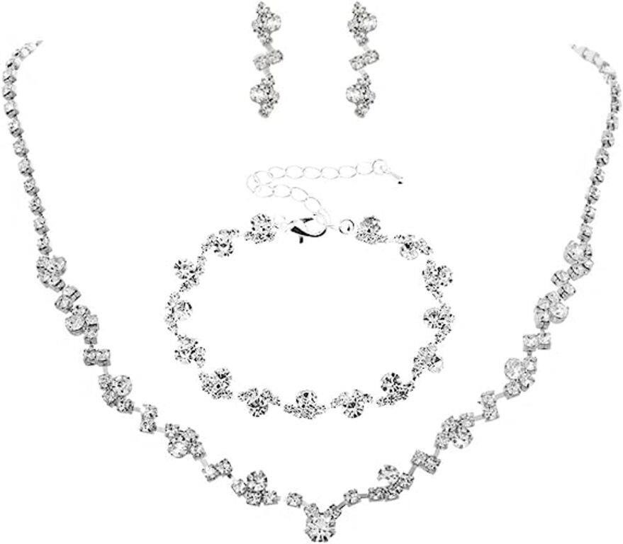 Sparkling 2.95ct Fancy Crystal Jewelry Set