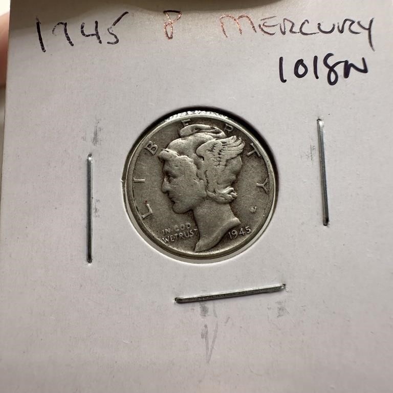 1945 MERCURY SILVER DIME