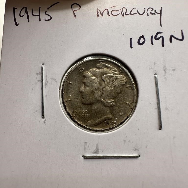 1945 MERCURY SILVER DIME