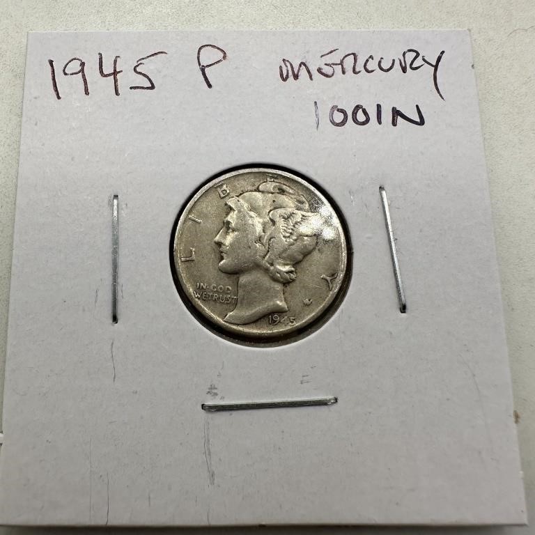 1945 MERCURY SILVER DIME