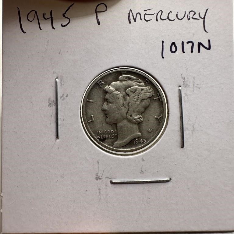 1945 MERCURY SILVER DIME