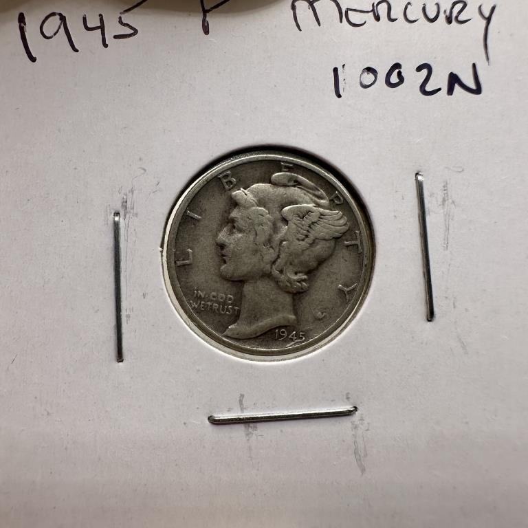 1945 MERCURY SILVER DIME