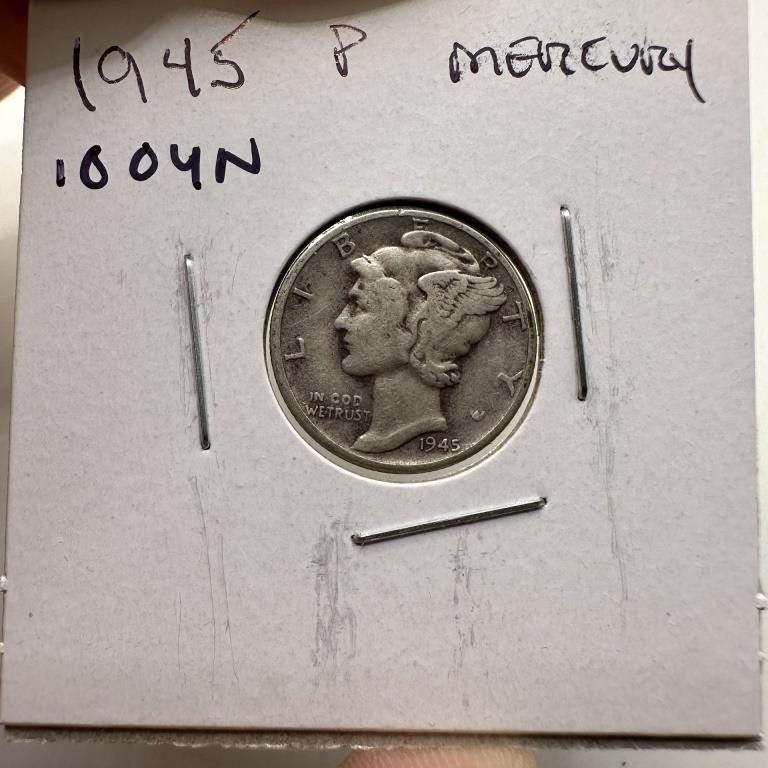 1945 MERCURY SILVER DIME