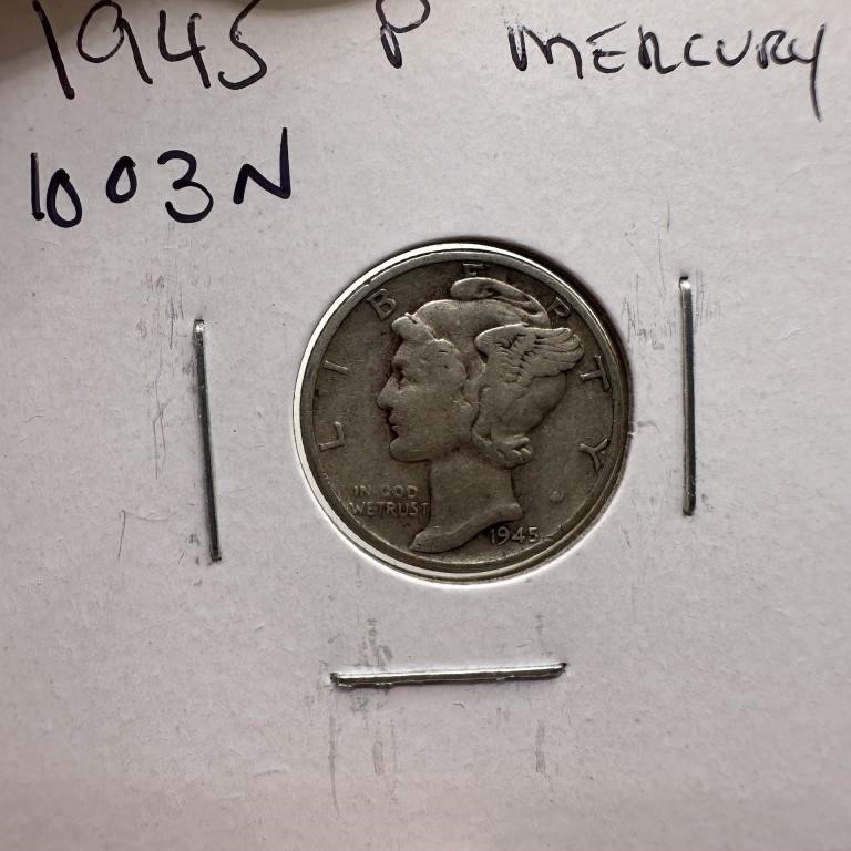 1945 MERCURY SILVER DIME