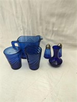 6 pcs Cobalt Glass - Salt & Pepper, Etc