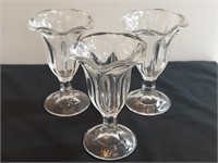 3pc Hexagonal Stem Parfait Glasses