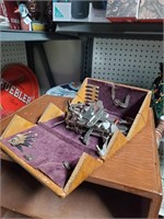 Antique Folding Wooden Sewing Machine Bix &