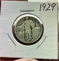 1929 SILVER STANDING LIBERTY QUARTER