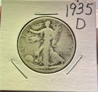 1935 D SILVER WALKING LIBERTY HALF DOLLAR