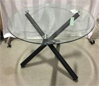 Glass Top Dining Table w/Metal Base
