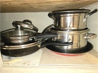 Shelf of Misc Kitchen Cookware