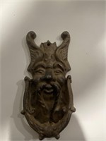 Gargoyle cast iron door knocker