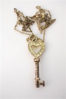 Tiffany Sterling Silver Key & Pendant Necklace