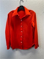 Vintage 1970’s Orange Polyester Femme Shirt