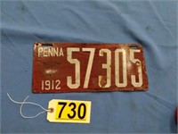 1912 Pennsylvania License Plate