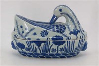 Blue / White Porcelain Duck Terrine