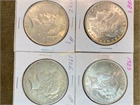 4 Silver Dollars - 1889 Morgan; 1922, 1923 & 1926