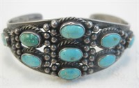 NA Sterling Silver Turquoise Bracelet - Hallmarked