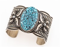 Andy Cadman Sterling Turquoise Cuff Bracelet