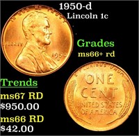 1950-d Lincoln Cent 1c Grades GEM++ RD