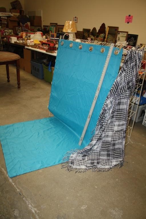 Teal Blackout Curtain Panel 40"X84" & Scarf