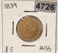 279 - 1839 $5 GOLD COIN (103)