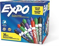 EXPO Dry Erase Markers Assorted Colors, 36/Pack