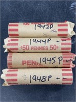 4 rolls of wheat cents