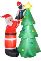 (New) HOMCOM 8" Christmas Inflatable Santa Claus