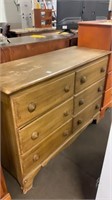 Wooden six drawer dresser set