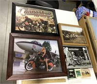 2 Motorcycle wall art, Motorcycle cards, & 2