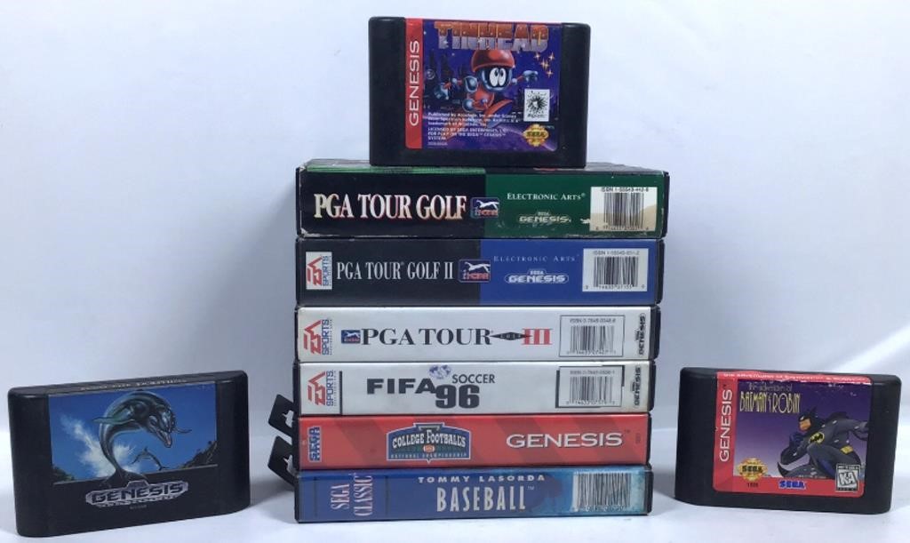 Lot of 9 Vintage Genesis Game Cartridges