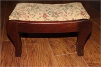 Mahogany foot stool with upholstery top