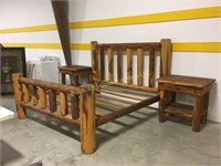Impressive Cedar king size bed frame & nightstands