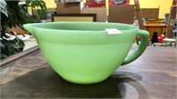 Fire king jadeite batter bowl about 4 inches tall