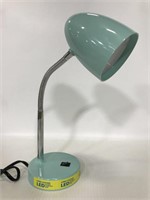 Small mint colored gooseneck desk lamp