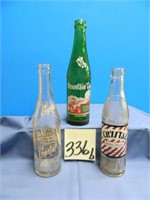(3) Soda Bottles - Crystal and Mountain Dew